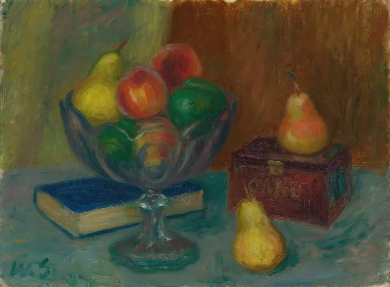 Stilleben med japansk ask av William James Glackens