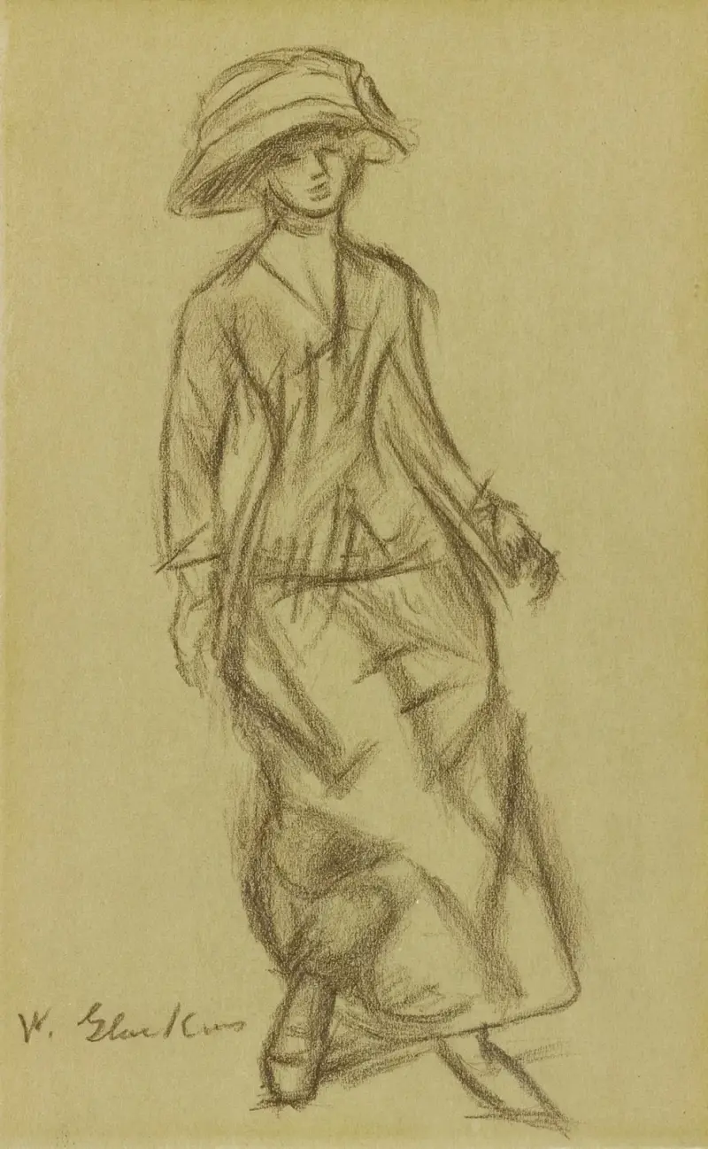 Kvinna som går av William James Glackens