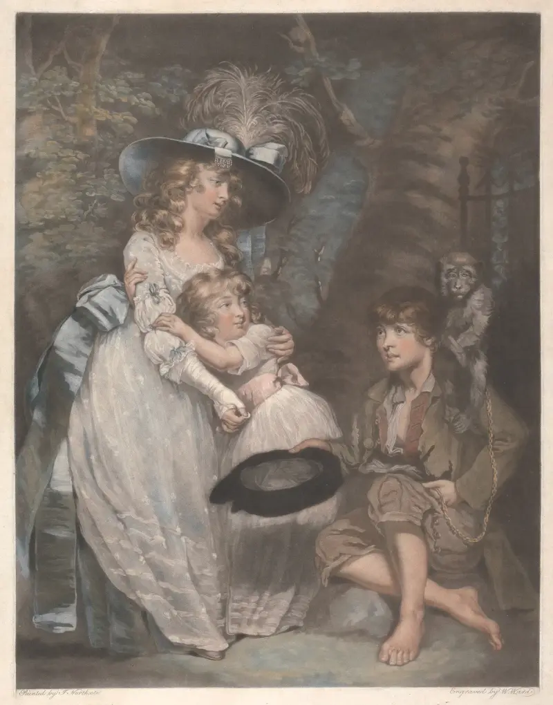 A Young Lady Encouraging the Low Comedian av James Northcote