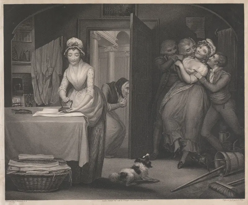 The Modest Girl and the Wanton; Fellow Servants in a Gentleman’s House av James Northcote