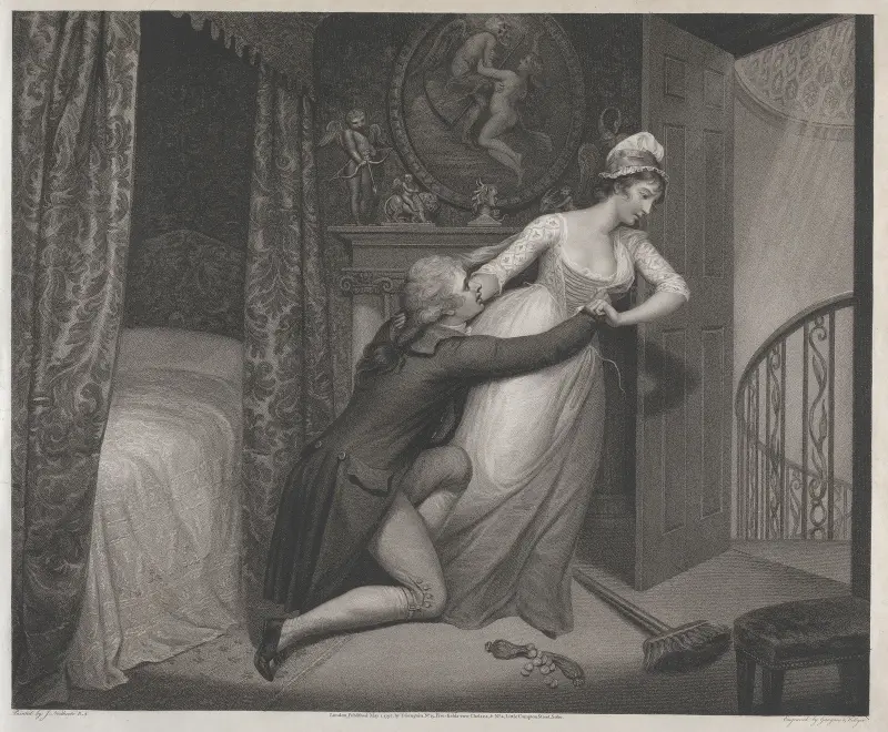 The Modest Girl rejects the Illicit Addresses of her Master av James Northcote