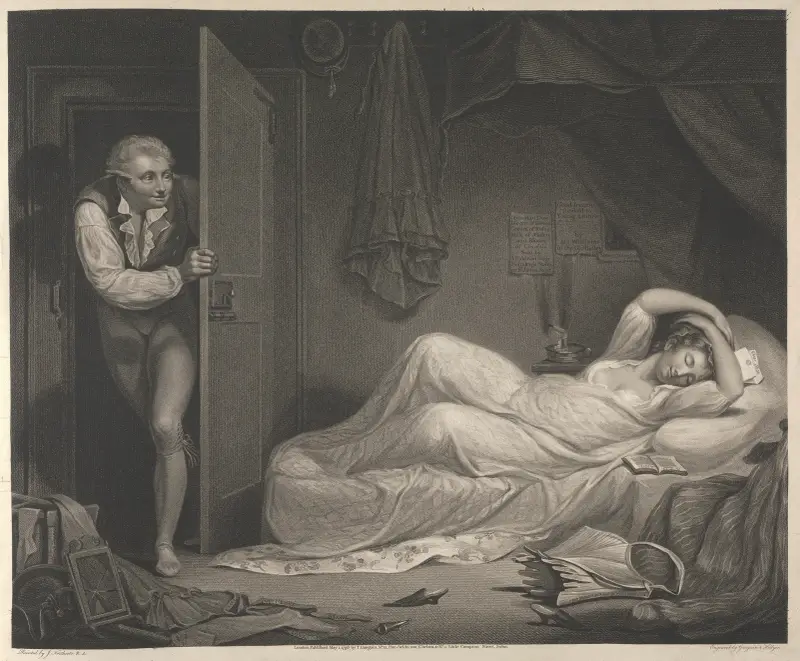 The Wanton in her Bed Chamber av James Northcote