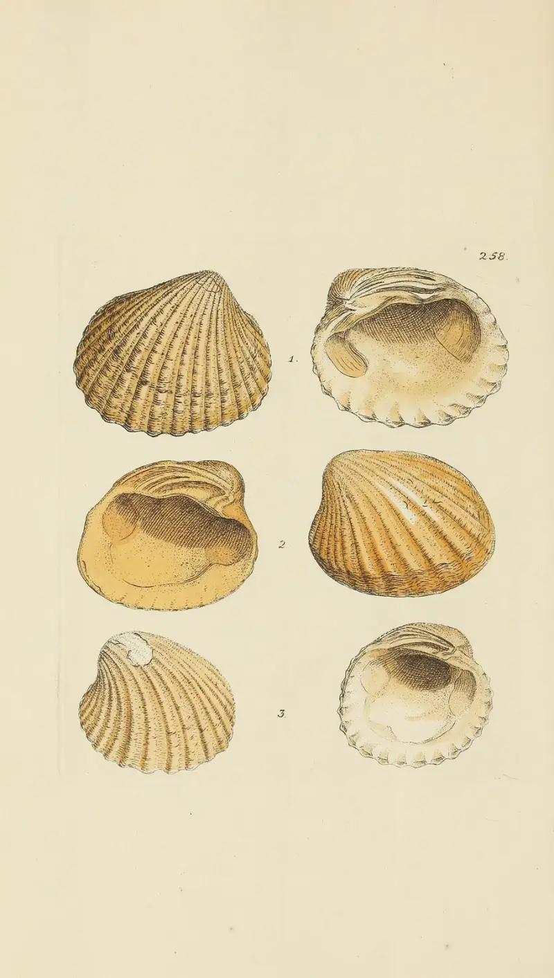 Mineralconkologi från Storbritannien, plansch 446 av James Sowerby