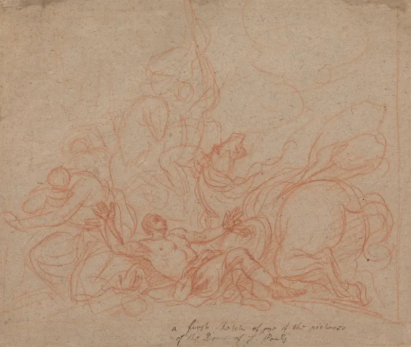 Sketch for ‘The Conversion of St. Paul’ for the Dome of St. Paul’s Cathedral av Sir James Thornhill