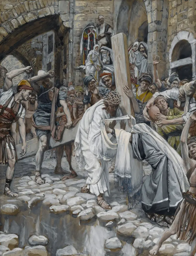 En helig kvinna torkar Jesu ansikte av James Tissot