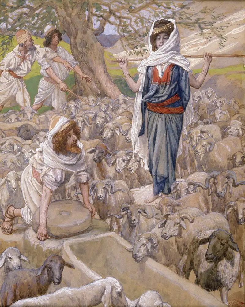 Jakob och Rakel vid brunnen av James Tissot