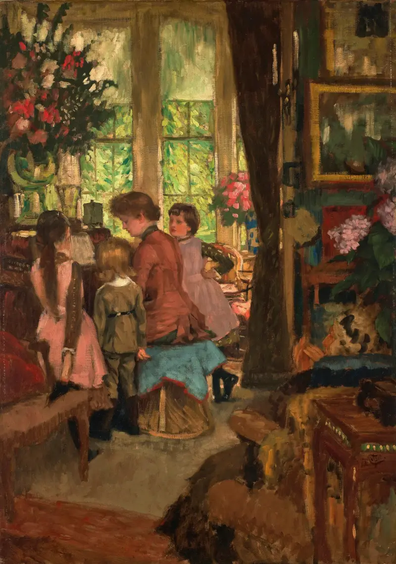 Kathleen Newton at the Piano av James Tissot