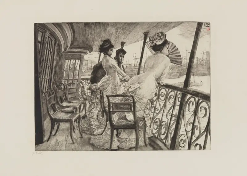 Galleriet på 'Calcutta' (Minne från en bal ombord) av James Tissot
