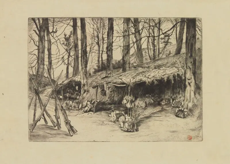 Lägret, Issy-parken (Minne från belägringen av Paris) av James Tissot