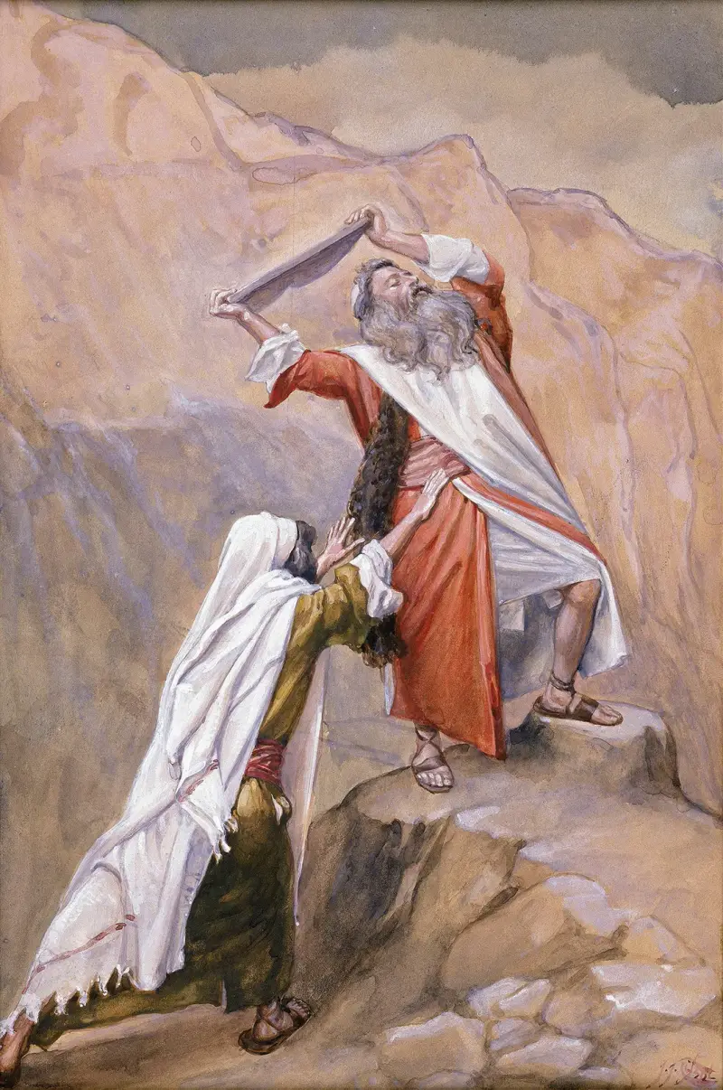 Mose zerschmettert die Gesetzestafeln von James Tissot