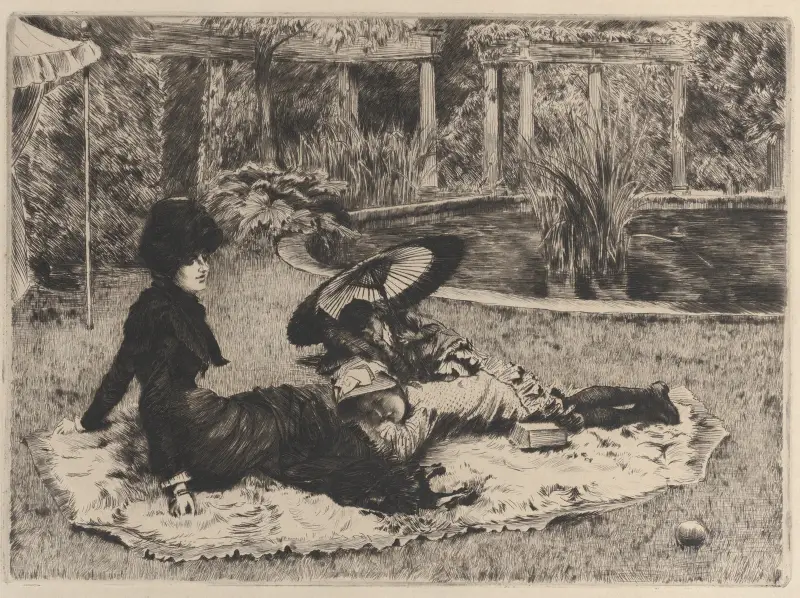 På gräset av James Tissot
