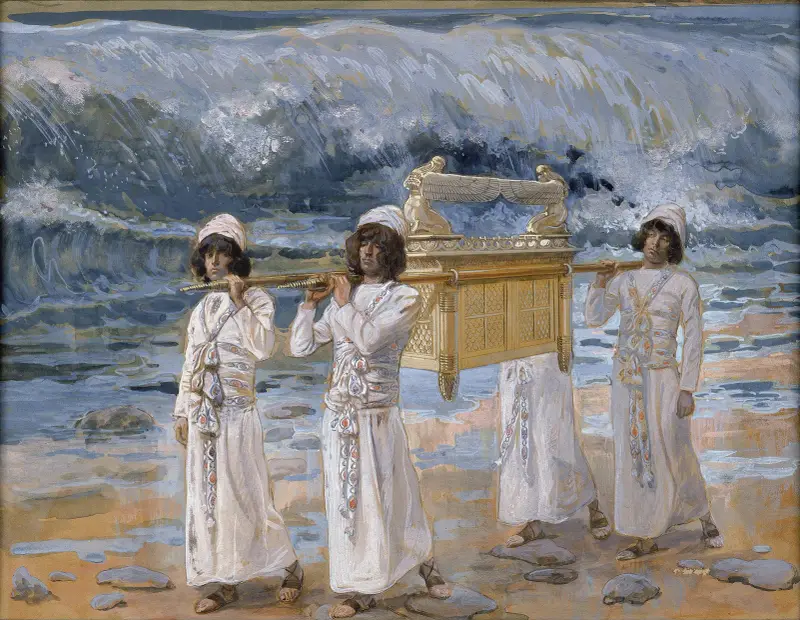 Die Arche zieht über den Jordan von James Tissot