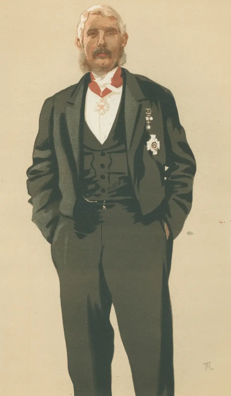 Der Oberbefehlshaber in Indien [General Sir Frederick Paul Haines], Militär und Marine, aus Vanity Fair, 25. März 1876 von James Tissot