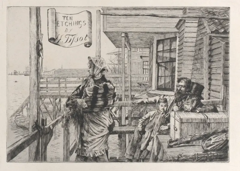 The Three Crows Inn, Gravesend av James Tissot