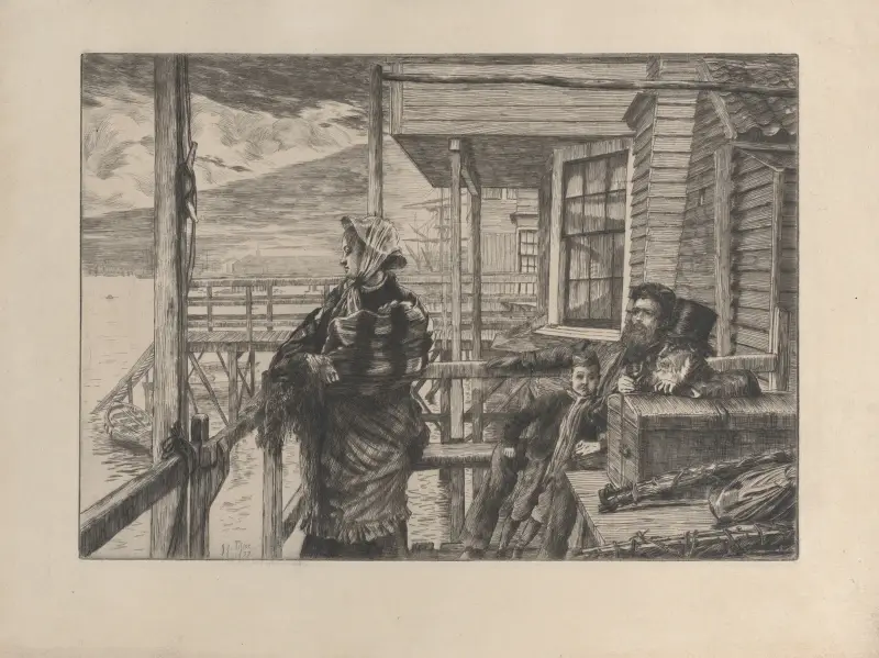 The Three Crows Inn, Gravesend av James Tissot