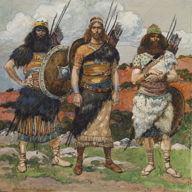 Tre av Davids kaptener av James Tissot