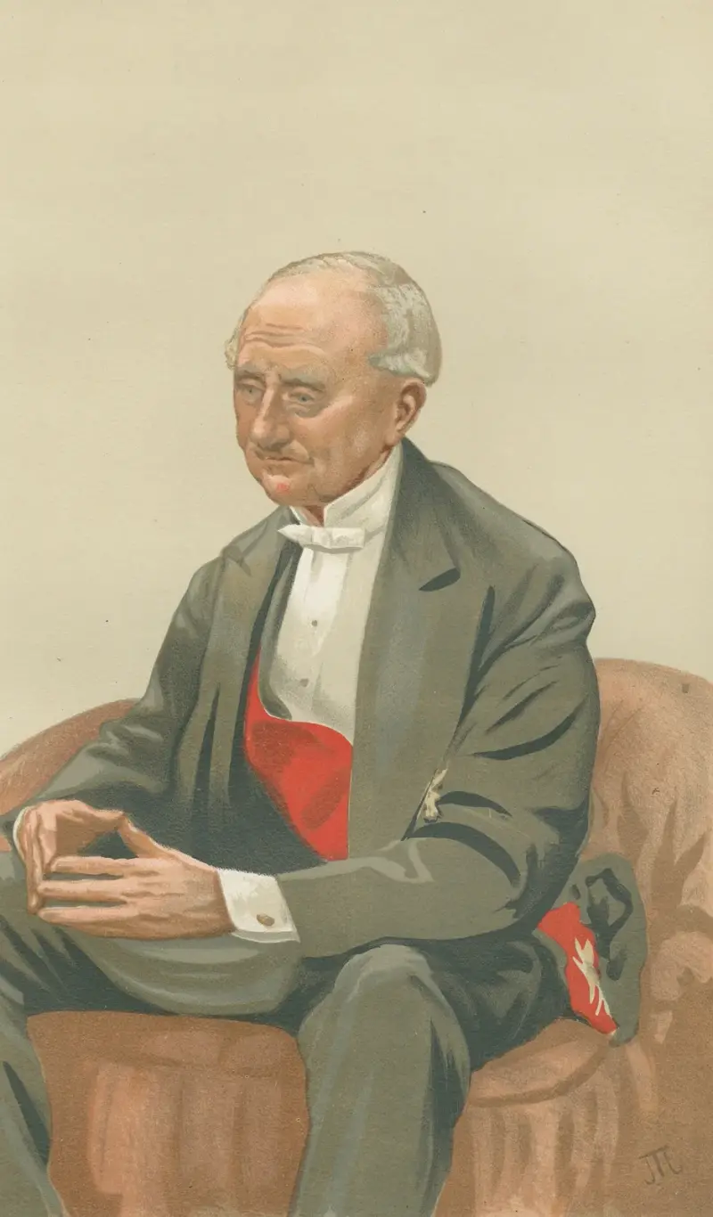 Vanity Fair; Military and Navy; ‘Spanish Ironclads’, Admiral Sir Hastings Reginald Yelverton, June 23, 1877 av James Tissot