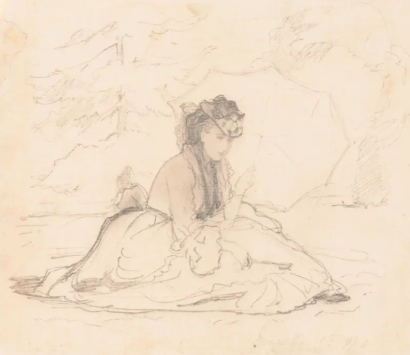 Kvinna med parasoll av James Tissot