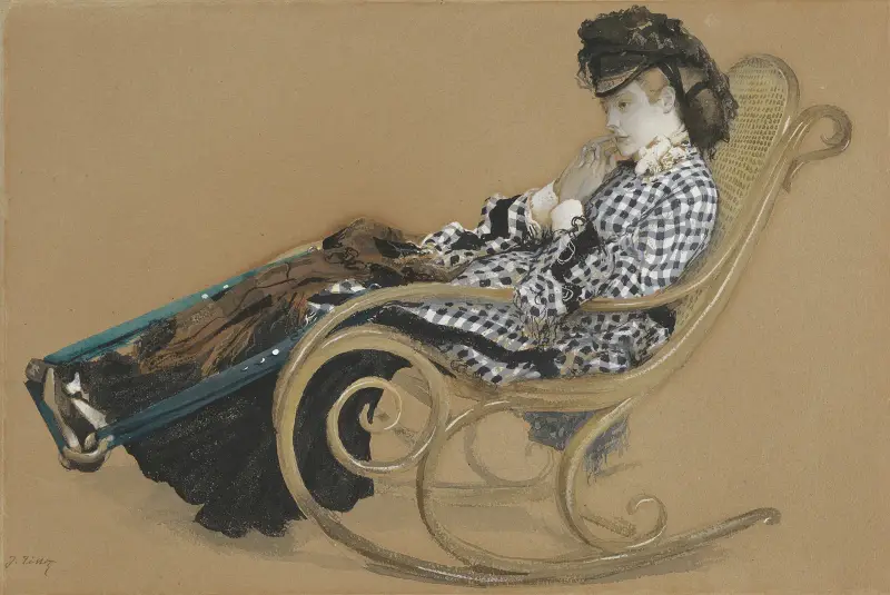 Young Woman in a Rocking Chair, study for the painting ‘The Last Evening’ av James Tissot