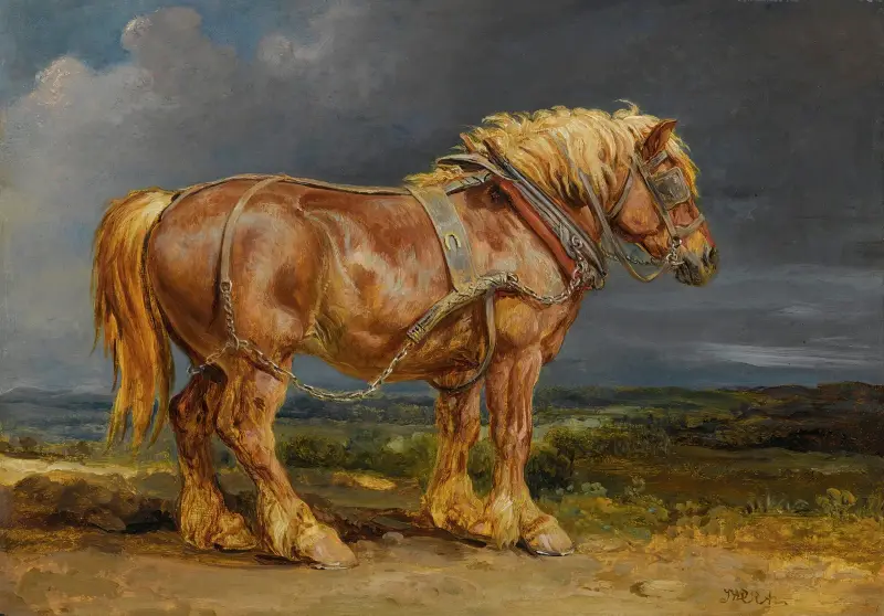 Cheshunt The Shire Horse elephant in An Extensive Landscape av James Ward