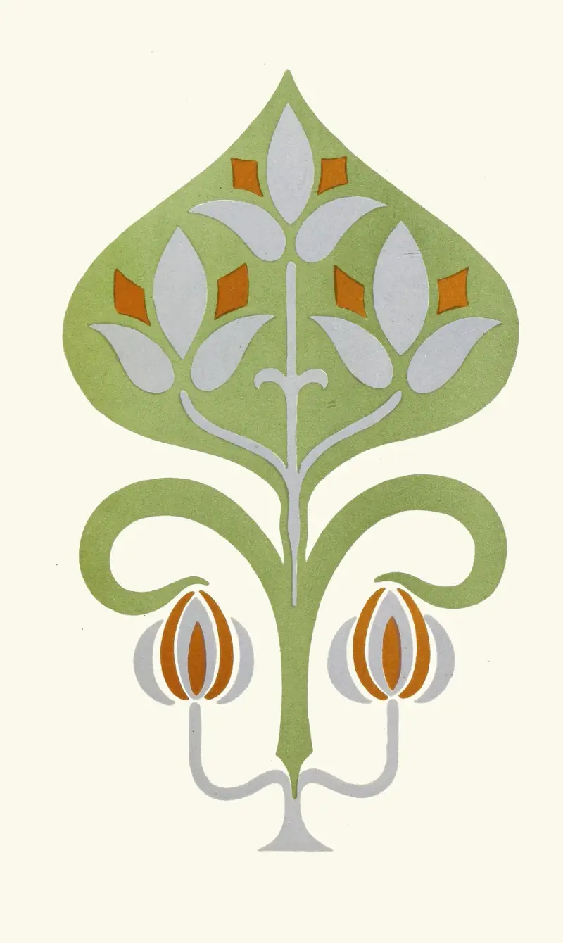 Combination of Broken Colours of Green, Blue and Orange; Harmony of Contrast av James Ward