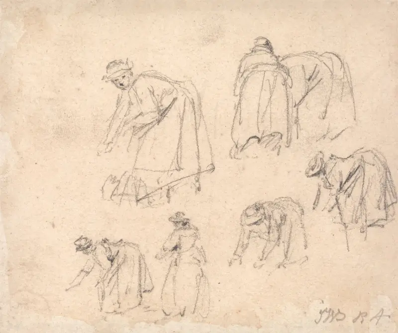 Figurstudier; kvinnor i arbete av James Ward