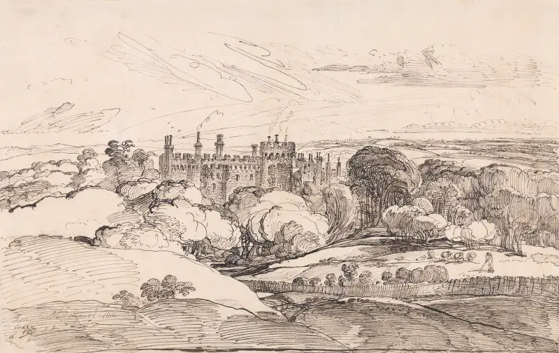 Lea Castle från ovan skogen av James Ward