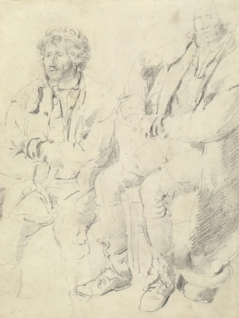 Two Studies of a Seated Man av James Ward