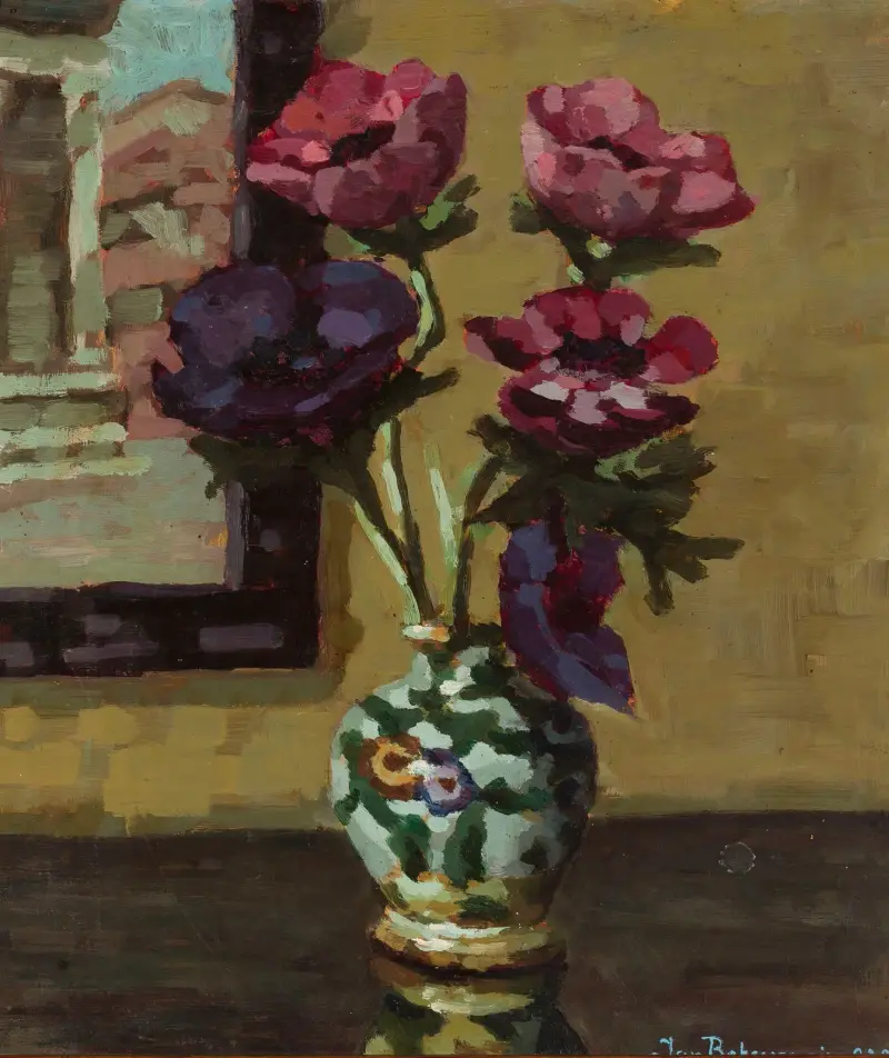 Anemones at a window av Jan Bohuszewicz