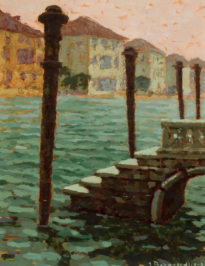 Beside Canalazzo in Venice av Jan Bohuszewicz
