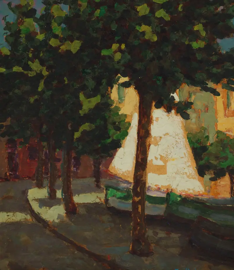 Sail and Platanus Trees av Jan Bohuszewicz