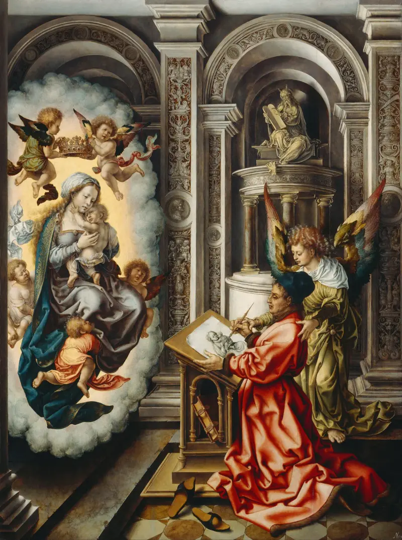 St. Luke Painting the Madonna av Jan Gossaert