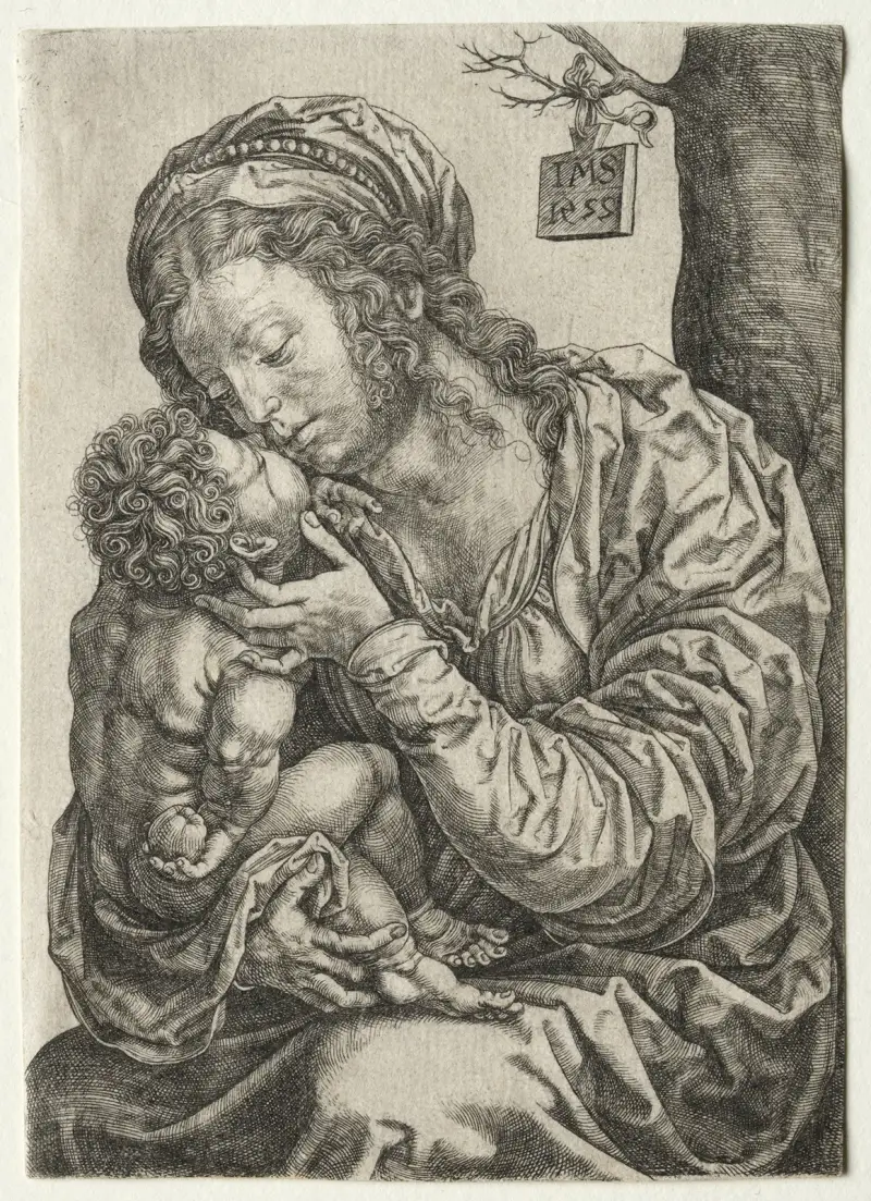 The Virgin Seated at the Foot of a Tree av Jan Gossaert