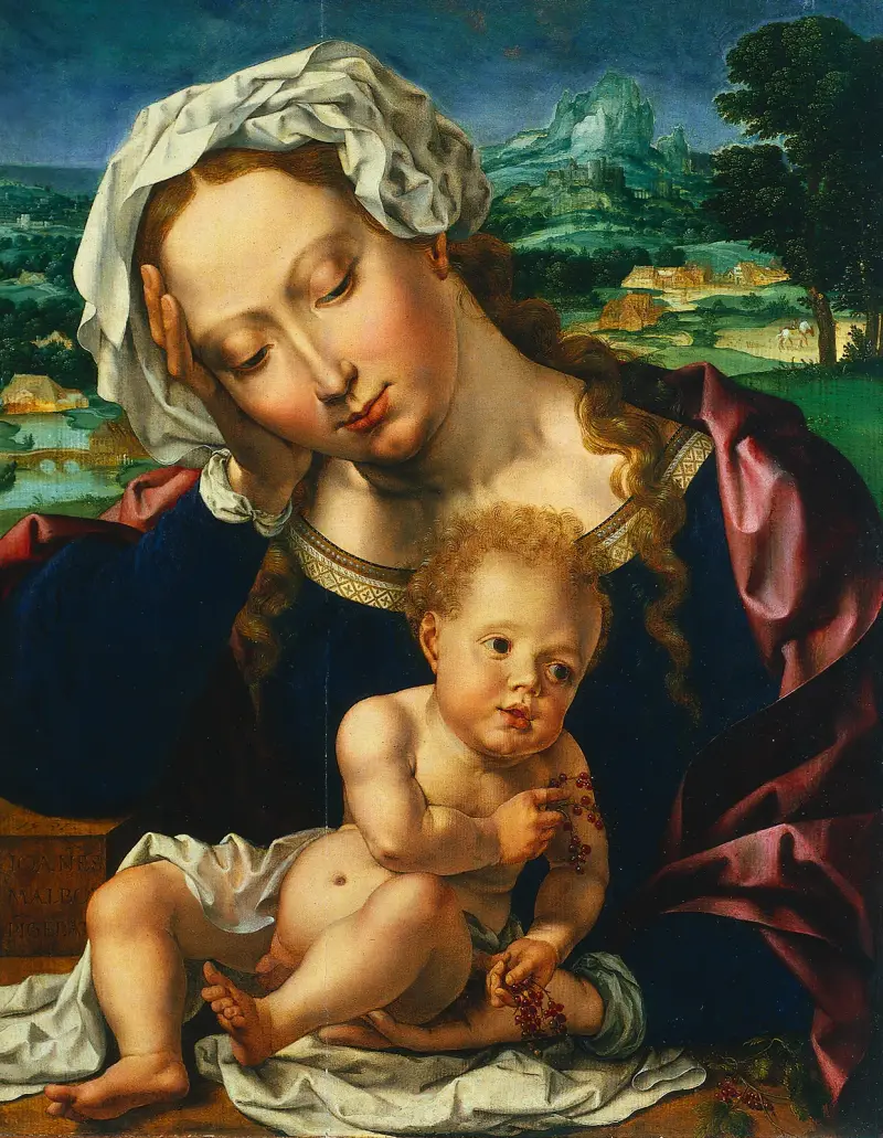 Virgin and Child in a Landscape av Jan Gossaert