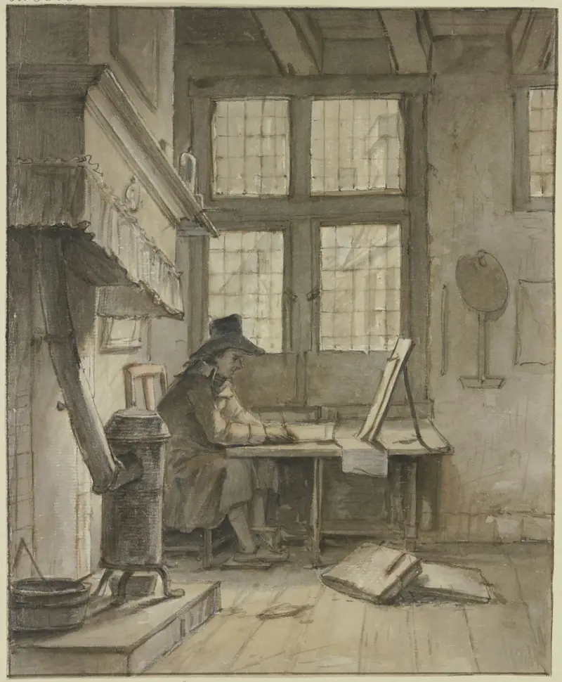 Ein Maler in seinem Atelier (Selbstbildnis) av Jan Hulswit