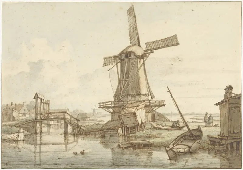 Landschap met windmolen av Jan Hulswit