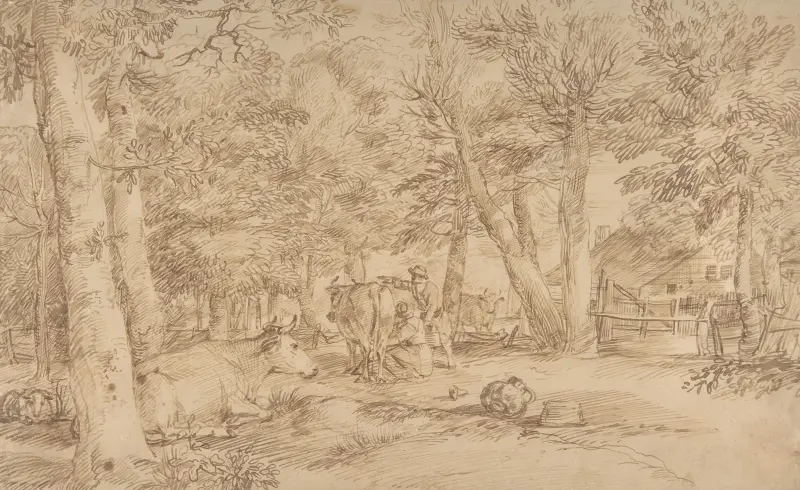 Landschaft mit Milchmädchen von Jan Lievens