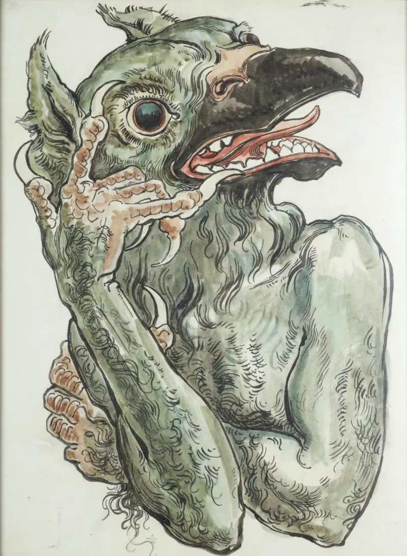 Djävul med fågelhuvud av Jan Matejko