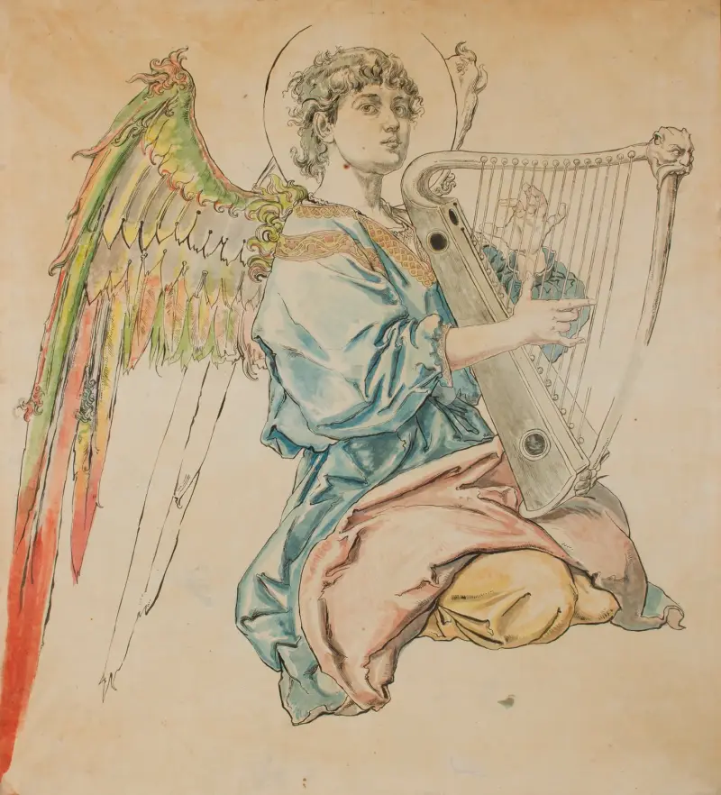 Ängel som spelar luta av Jan Matejko