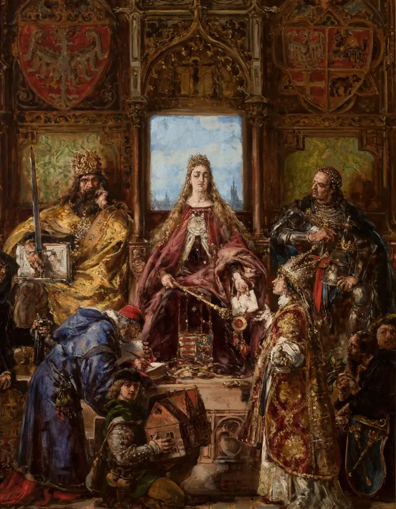 Founding of the Academy, 1361–1399–1400 AD, from the series “History of Civilization in Poland” av Jan Matejko