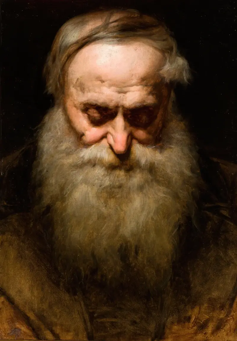 Porträtt av en gammal man med grått skägg av Jan Matejko
