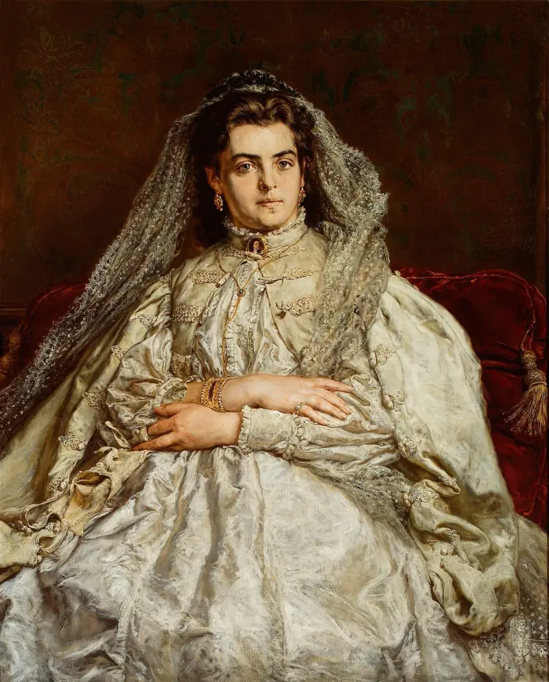 Porträtt av konstnärens hustru, Teodora född Giebułtowska av Jan Matejko