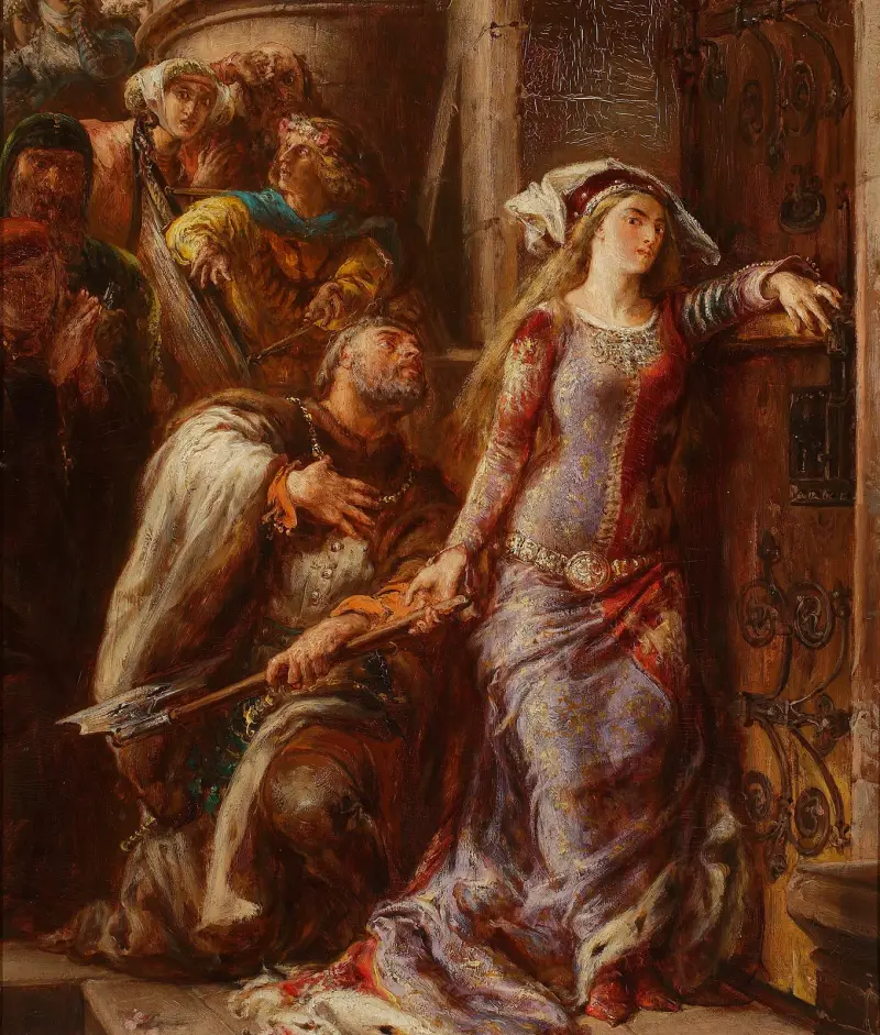 Drottning Jadwiga och Dymitr av Goraj av Jan Matejko