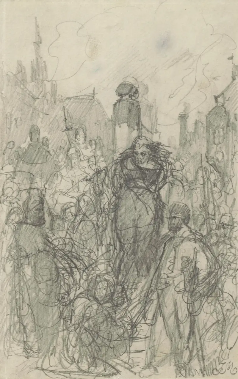 Malkas brännande av Jan Matejko