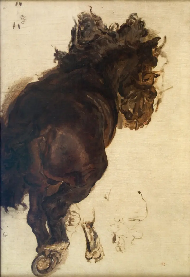Studie av en liggande häst av Jan Matejko