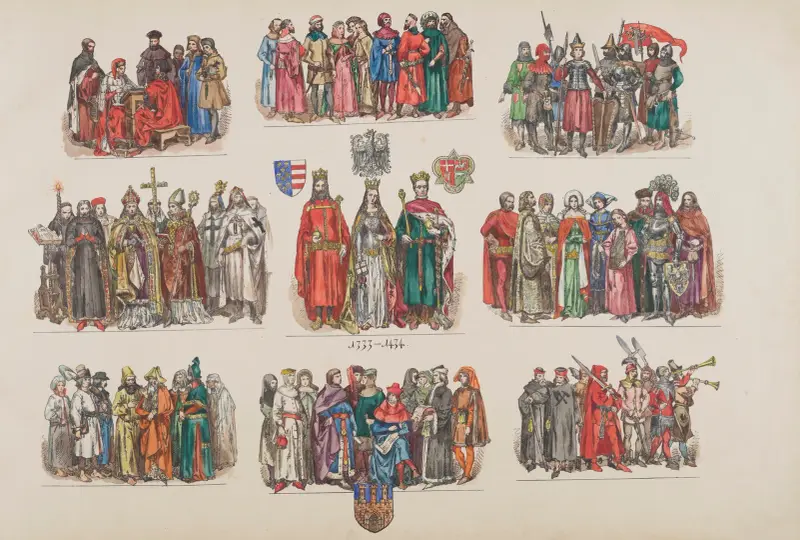 Klädedräkter i Polen – 1200–1795, plansch 3 av Jan Matejko