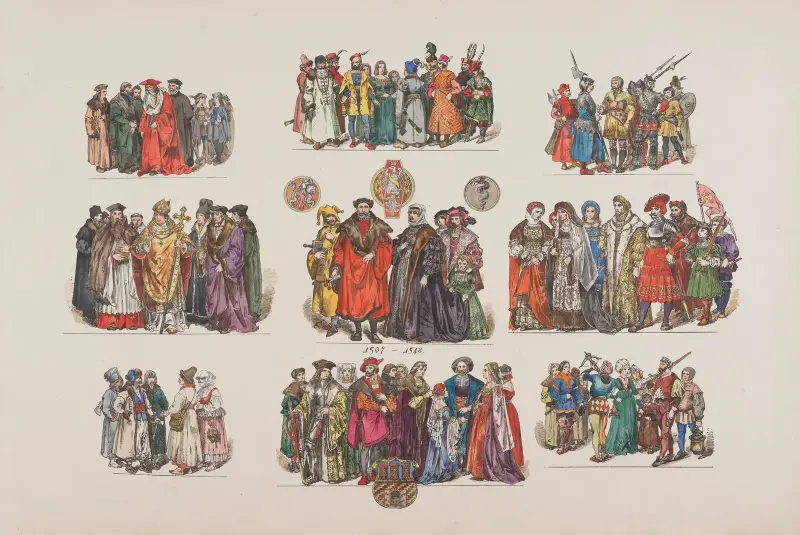 Trachten in Polen (Kleidung in Polen) – 1200–1795 Taf. 05 von Jan Matejko
