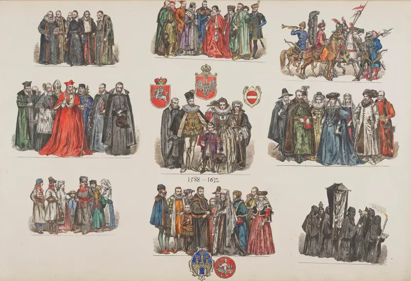 Klädedräkter i Polen – 1200–1795, plansch 8 av Jan Matejko