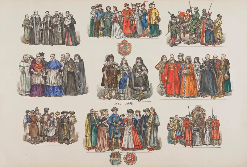 Kläder i Polen (Ubiory w Polsce) – 1200–1795, pl. 09 av Jan Matejko