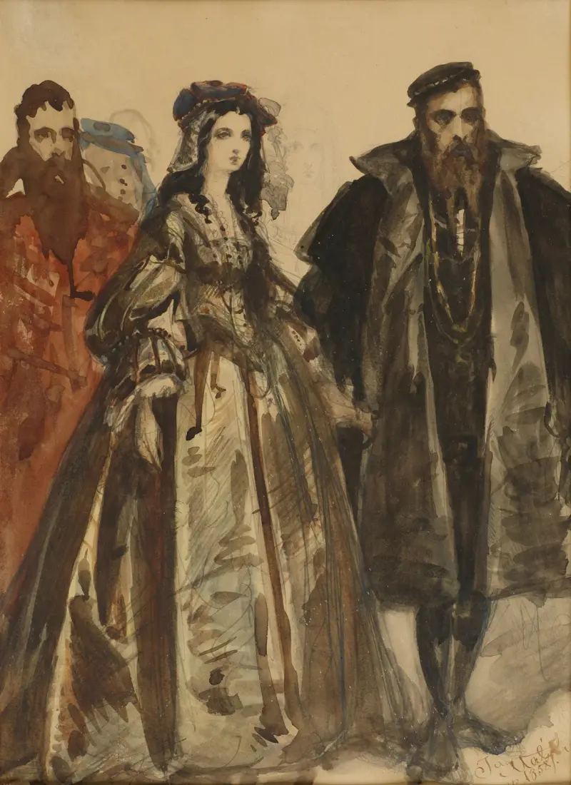 Sigismund II August och Barbara av Jan Matejko